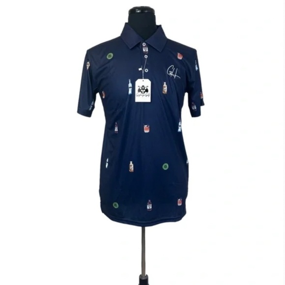 Gashouse Golf Transfusion Illusion Mixed Drinks Golf Polo Shirt Small Alcohol - Picture 2 of 7